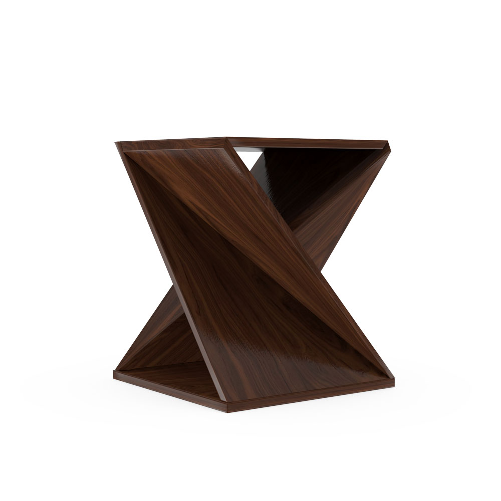 Twisted Geometry End Table - Wenge